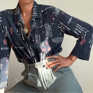Textured 100% silk blouse